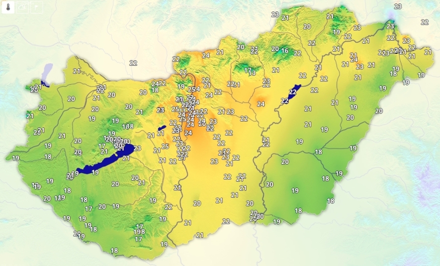 Budapest térségében van a legmelegebb