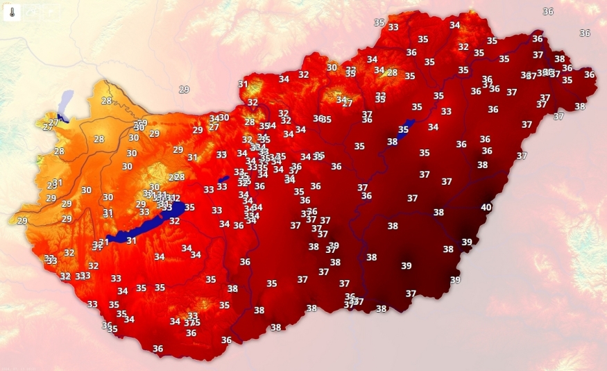 Nyugaton picit "hűvösebb", keleten 40 fok.
