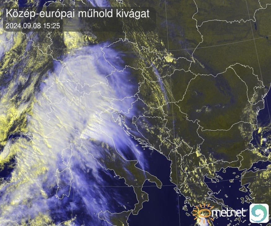 Már látszik a lehűlést hozó front felhőzete