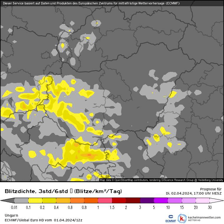 Éjszaka néhol, kedden napközben elszórtan heves záporok, zivatarok!