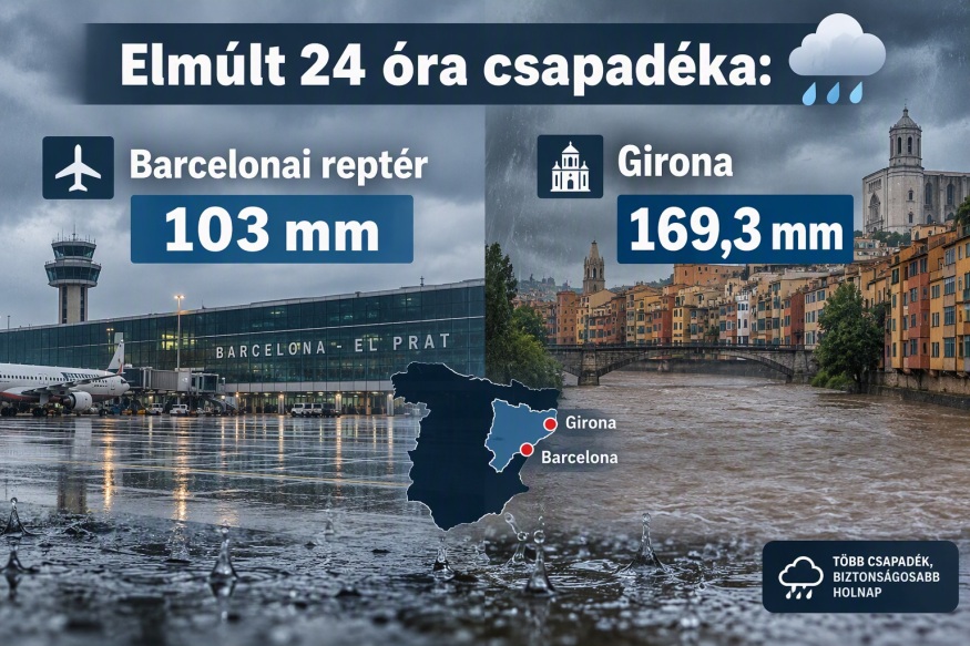 Rengeteg eső hullott Katalóniában