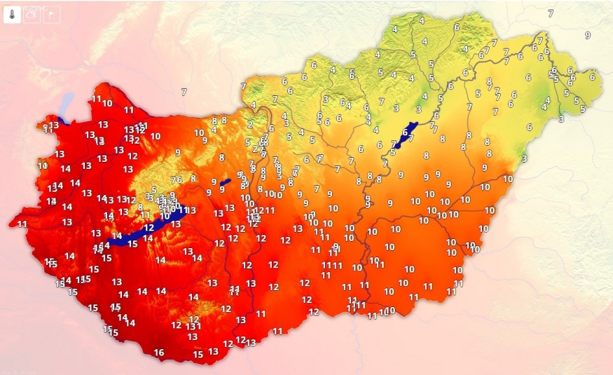 Délen és nyugaton enyhe az idő!