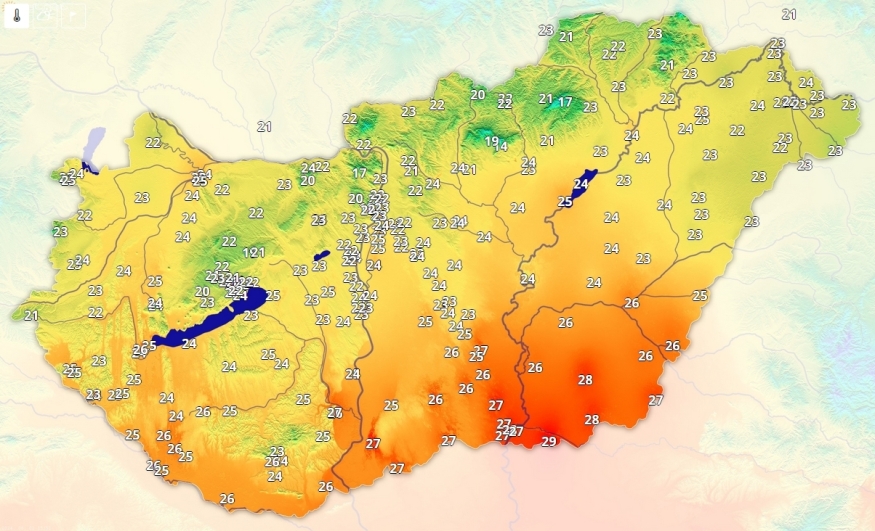 Délen nyári, északon tavaszias hőmérsékletek uralkodnak