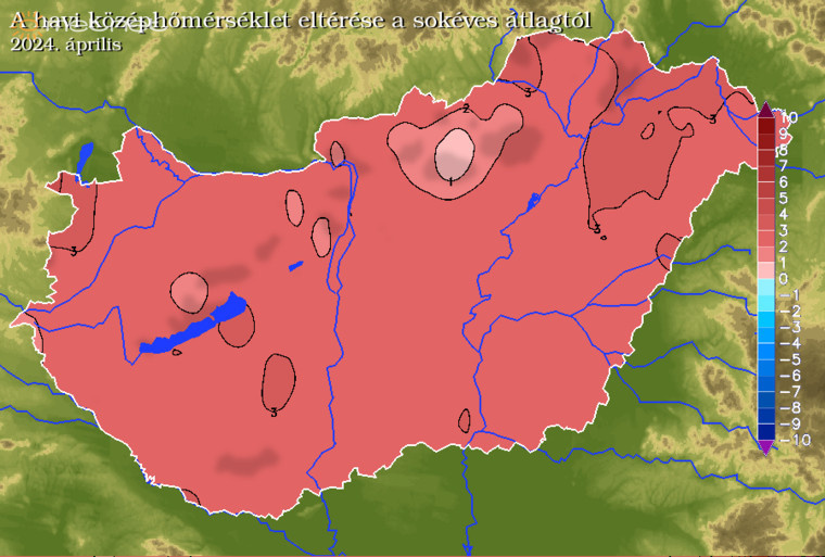Pozitív maradt a havi középhőmérséklet eltérés