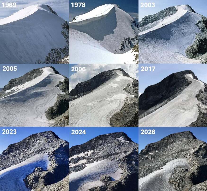 Szomorú látvány, egyre kevesebb hó/jég marad nyár végére az alpesi hegyeken!