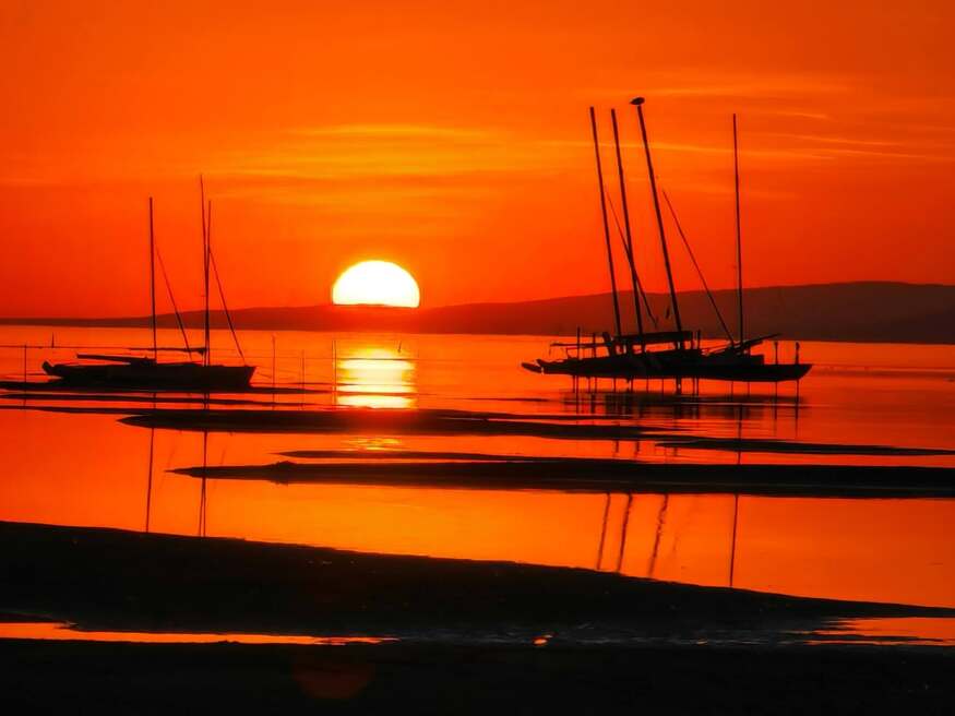 Gyönyörűséges volt a naplemente a Balatonnál